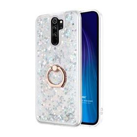 Microsonic Xiaomi Redmi Note 8 Pro Glitter Liquid Holder Gümüş Cep Telefonu Kılıfı