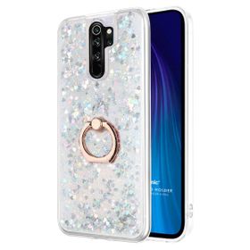 Microsonic Xiaomi Redmi Note 8 Pro Glitter Liquid Holder Gümüş Cep Telefonu Kılıfı