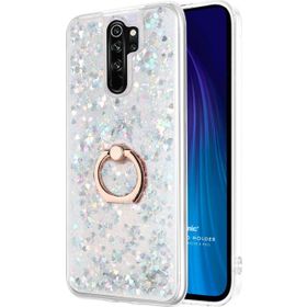 Microsonic Xiaomi Redmi Note 8 Pro Glitter Liquid Holder Gümüş Cep Telefonu Kılıfı