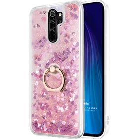 Microsonic Xiaomi Redmi Note 8 Pro Glitter Liquid Holder Pembe Cep Telefonu Kılıfı