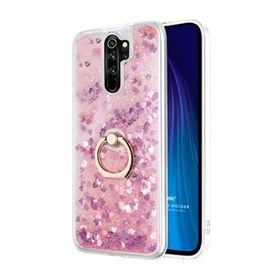 Microsonic Xiaomi Redmi Note 8 Pro Glitter Liquid Holder Pembe Cep Telefonu Kılıfı