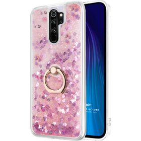 Microsonic Xiaomi Redmi Note 8 Pro Glitter Liquid Holder Pembe Cep Telefonu Kılıfı