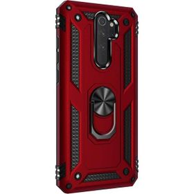 Microsonic Xiaomi Redmi Note 8 Pro Military Ring Holder Kırmızı Cep Telefonu Kılıf