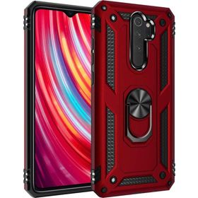 Microsonic Xiaomi Redmi Note 8 Pro Military Ring Holder Kırmızı Cep Telefonu Kılıf