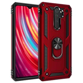 Microsonic Xiaomi Redmi Note 8 Pro Military Ring Holder Kırmızı Cep Telefonu Kılıf
