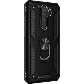Microsonic Xiaomi Redmi Note 8 Pro Military Ring Holder Siyah Cep Telefonu Kılıf