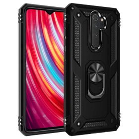 Microsonic Xiaomi Redmi Note 8 Pro Military Ring Holder Siyah Cep Telefonu Kılıf