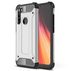 Microsonic Xiaomi Redmi Note 8 Rugged Armor Gümüş Cep Telefonu Kılıfı