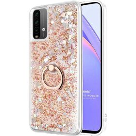 Microsonic Xiaomi Redmi Note 9 4G Glitter Liquid Holder Gold Cep Telefonu Kılıfı