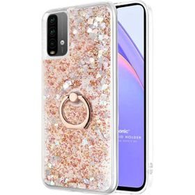 Microsonic Xiaomi Redmi Note 9 4G Glitter Liquid Holder Gold Cep Telefonu Kılıfı