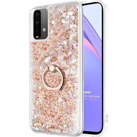Microsonic Xiaomi Redmi Note 9 4G Glitter Liquid Holder Gold Cep Telefonu Kılıfı