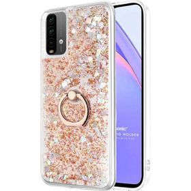 Microsonic Xiaomi Redmi Note 9 4G Glitter Liquid Holder Gold Cep Telefonu Kılıfı