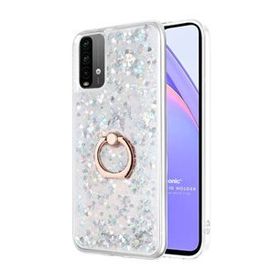 Microsonic Xiaomi Redmi Note 9 4G Glitter Liquid Holder Gümüş Cep Telefonu Kılıfı