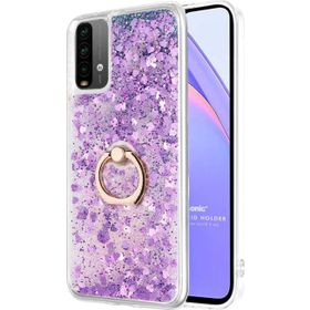 Microsonic Xiaomi Redmi Note 9 4G Glitter Liquid Holder Mor Cep Telefonu Kılıfı