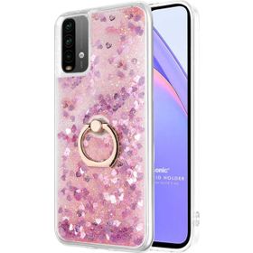 Microsonic Xiaomi Redmi Note 9 4G Glitter Liquid Holder Pembe Cep Telefonu Kılıfı