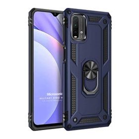 Microsonic Xiaomi Redmi Note 9 4G Military Ring Holder Lacivert Cep Telefonu Kılıfı