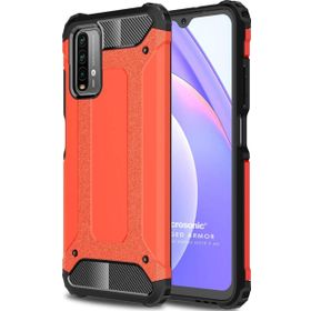 Microsonic Xiaomi Redmi Note 9 4G Rugged Armor Kırmızı Cep Telefonu Kılıfı