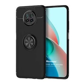 Microsonic Xiaomi Redmi Note 9 5G Kickstand Ring Holder Siyah Cep Telefonu Kılıfı