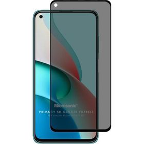 Microsonic Xiaomi Redmi Note 9 5G Privacy 5D Gizlilik Filtreli Siyah Cam Ekran Koruyucu