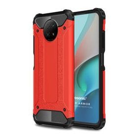 Microsonic Xiaomi Redmi Note 9 5G Rugged Armor Kırmızı Cep Telefonu Kılıfı