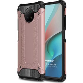 Microsonic Xiaomi Redmi Note 9 5G Rugged Armor Rose Gold Cep Telefonu Kılıfı
