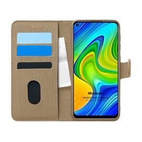 Microsonic Xiaomi Redmi Note 9 Fabric Book Wallet Gold Cep Telefonu Kılıfı