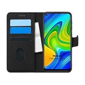 Microsonic Xiaomi Redmi Note 9 Fabric Book Wallet Siyah Cep Telefonu Kılıfı