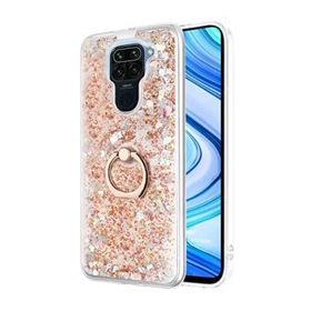 Microsonic Xiaomi Redmi Note 9 Glitter Liquid Holder Gold Cep Telefonu Kılıfı
