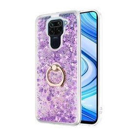 Microsonic Xiaomi Redmi Note 9 Glitter Liquid Holder Mor Cep Telefonu Kılıfı