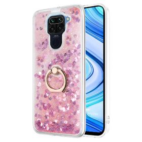 Microsonic Xiaomi Redmi Note 9 Glitter Liquid Holder Pembe Cep Telefonu Kılıfı