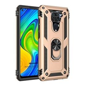 Microsonic Xiaomi Redmi Note 9 Military Ring Holder Gold Cep Telefonu Kılıfı