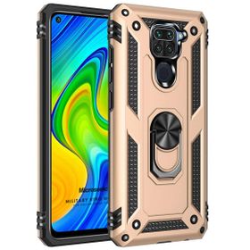Microsonic Xiaomi Redmi Note 9 Military Ring Holder Gold Cep Telefonu Kılıfı