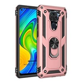 Microsonic Xiaomi Redmi Note 9 Military Ring Holder Rose Gold Cep Telefonu Kılıfı