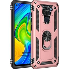 Microsonic Xiaomi Redmi Note 9 Military Ring Holder Rose Gold Cep Telefonu Kılıfı