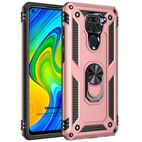 Microsonic Xiaomi Redmi Note 9 Military Ring Holder Rose Gold Cep Telefonu Kılıfı