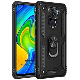 Microsonic Xiaomi Redmi Note 9 Military Ring Holder Siyah Kılıf