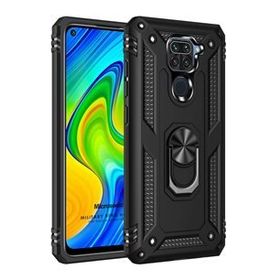 Microsonic Xiaomi Redmi Note 9 Military Ring Holder Siyah Kılıf