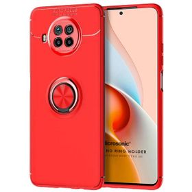 Microsonic Xiaomi Redmi Note 9 Pro 5G Kickstand Ring Holder Kırmızı Cep Telefonu Kılıfı