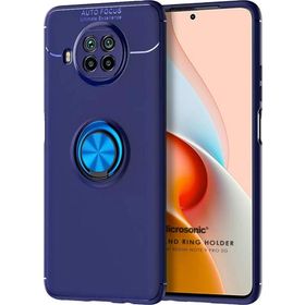 Microsonic Xiaomi Redmi Note 9 Pro 5G Kickstand Ring Holder Lacivert Cep Telefonu Kılıfı