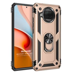 Microsonic Xiaomi Redmi Note 9 Pro 5G Military Ring Holder Gold Cep Telefonu Kılıfı