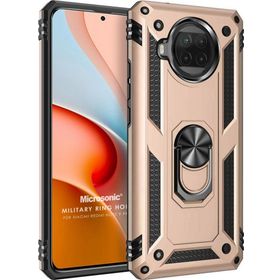 Microsonic Xiaomi Redmi Note 9 Pro 5G Military Ring Holder Gold Cep Telefonu Kılıfı