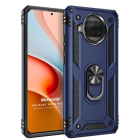 Microsonic Xiaomi Redmi Note 9 Pro 5G Military Ring Holder Lacivert Cep Telefonu Kılıfı