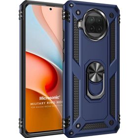 Microsonic Xiaomi Redmi Note 9 Pro 5G Military Ring Holder Lacivert Cep Telefonu Kılıfı