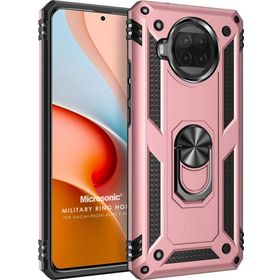 Microsonic Xiaomi Redmi Note 9 Pro 5G Military Ring Holder Rose Gold Cep Telefonu Kılıfı