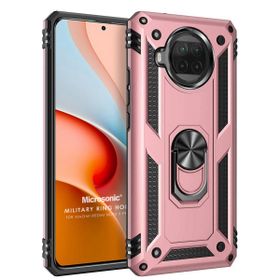Microsonic Xiaomi Redmi Note 9 Pro 5G Military Ring Holder Rose Gold Cep Telefonu Kılıfı
