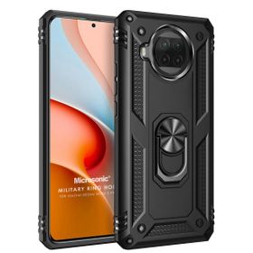 Microsonic Xiaomi Redmi Note 9 Pro 5G Military Ring Holder Siyah Cep Telefonu Kılıfı