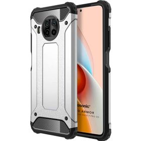 Microsonic Xiaomi Redmi Note 9 Pro 5G Rugged Armor Gümüş Cep Telefonu Kılıfı