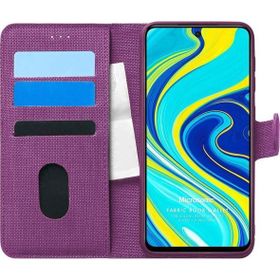 Microsonic Xiaomi Redmi Note 9 Pro Fabric Book Wallet Mor Cep Telefonu Kılıfı
