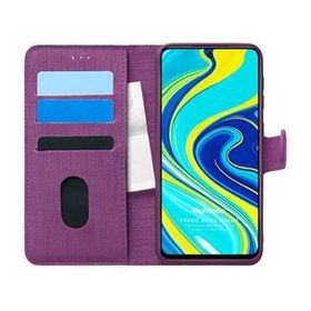 Microsonic Xiaomi Redmi Note 9 Pro Fabric Book Wallet Mor Cep Telefonu Kılıfı