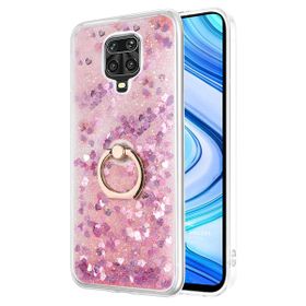 Microsonic Xiaomi Redmi Note 9 Pro Glitter Liquid Holder Pembe Cep Telefonu Kılıfı